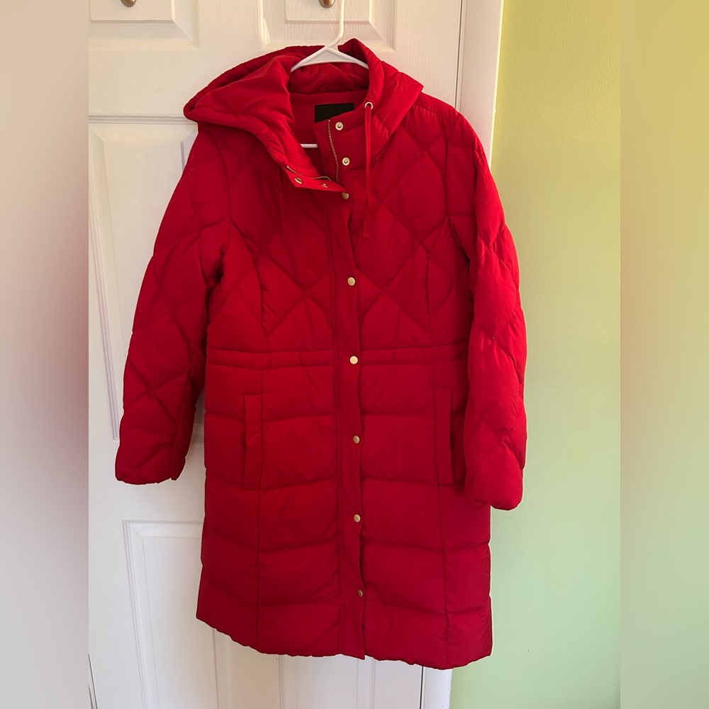 Talbots Women’s Red Quilted Hooded Puffer Coat